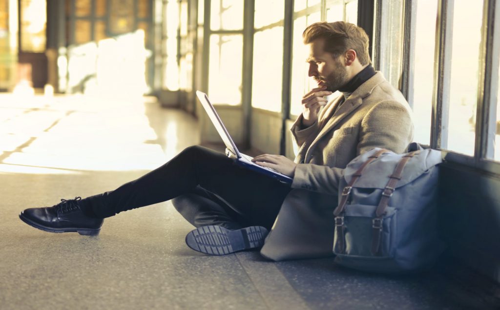 Man working remotely