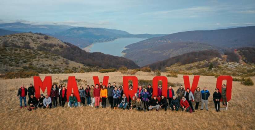 Group photo of the team building in Mavrovo