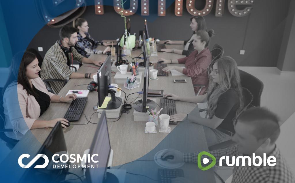 Rumble video content creators at Bitola office