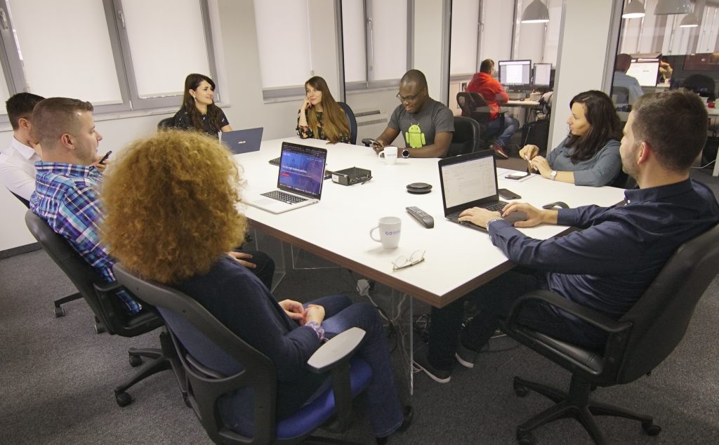 Our HR Manager in a regular meeting at the office