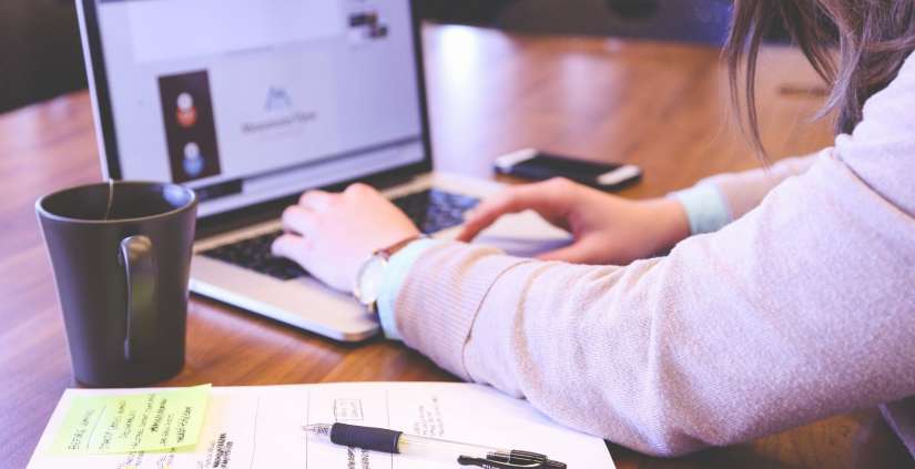 woman working on laptop